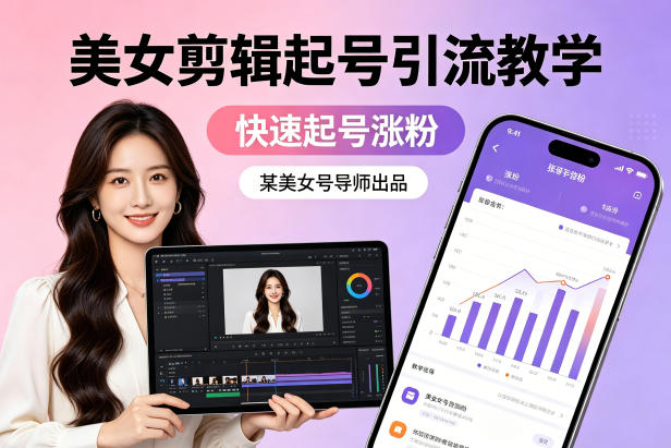 某美女号导师出品：美女剪辑起号引流教学，快速起号涨粉-资源教程须哥