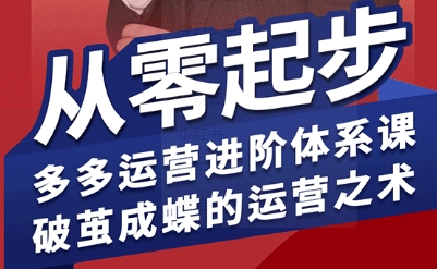 拼多多运营进阶系统课，从零起步，多多运营进阶体系课，破茧成蝶的运营之术(更新26年4月)-资源教程须哥