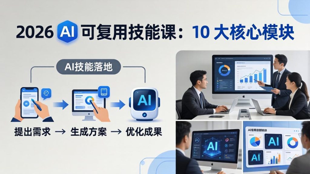 2026AI可复用技能-4月新课：10大核心模块，手把手教你把AI用进工作、产出成果-资源教程须哥