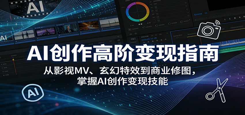 AI创作高阶变现指南：从影视MV、玄幻特效到商业修图，掌握AI创作变现技能-资源教程须哥