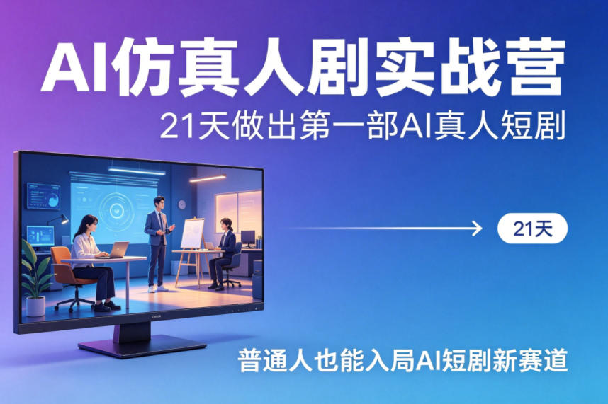 AI仿真人剧实战营，21天做出第一部AI真人短剧，普通人也能入局AI短剧新赛道(更新)-资源教程须哥