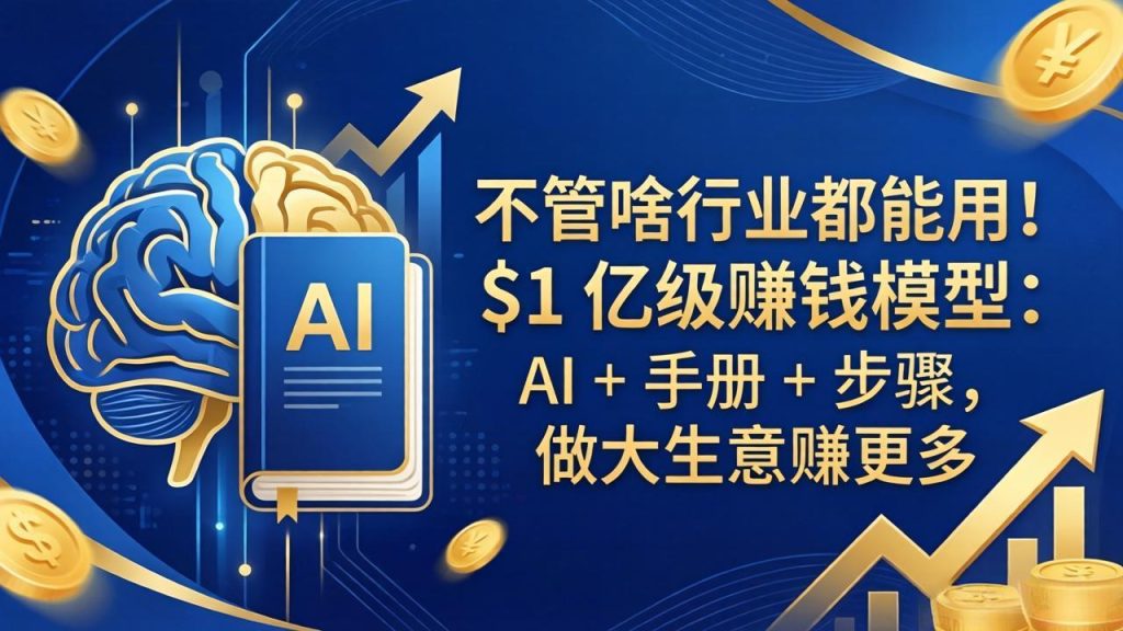 不管啥行业都能用！$1 亿级赚钱模型：AI + 手册 + 步骤，做大生意赚更多-资源教程须哥