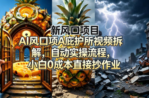 新风口项目AI庇护所视频拆解，自动实操流程，小白0成本直接抄作业-资源教程须哥