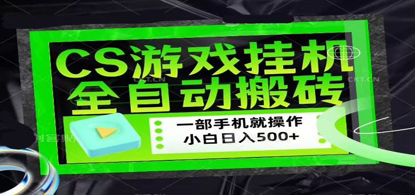 CSGO游戏挂机捡漏搬砖，超稳定的项目，带领1000+小白实现日入500+-资源教程须哥