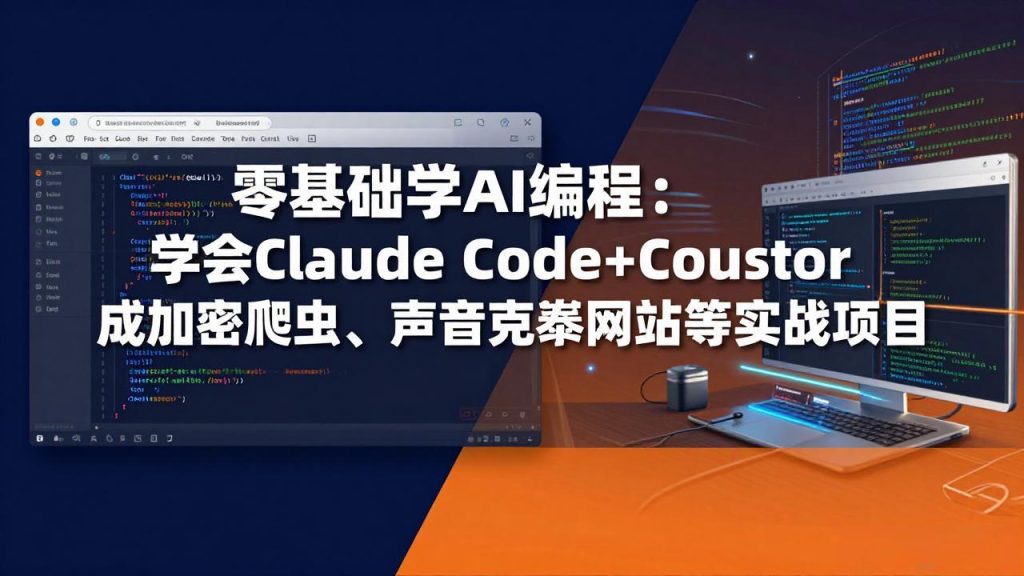 零基础学AI编程:学会Claude Code+Cursor完成加密爬虫、声音克隆网站等实战项目-资源教程须哥