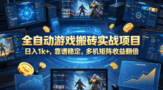 全自动游戏搬砖实战项目，日入1k+，靠谱稳定，多机矩阵收益翻倍【揭秘】-资源教程须哥