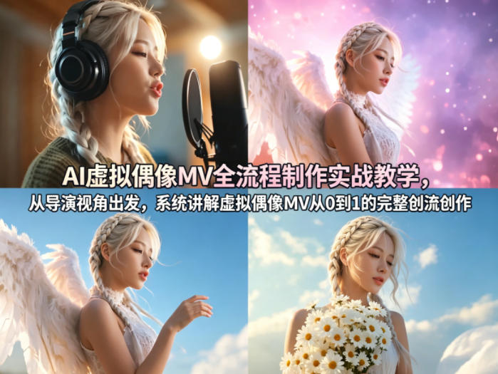 AI虚拟偶像MV全流程制作实战教学，从导演视角出发，系统讲解虚拟偶像MV从0到1的完整创作流程-资源教程须哥