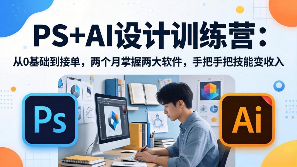 PS+AI设计训练营：从0基础到接单，两个月掌握两大软件，手把手把技能变收入-资源教程须哥