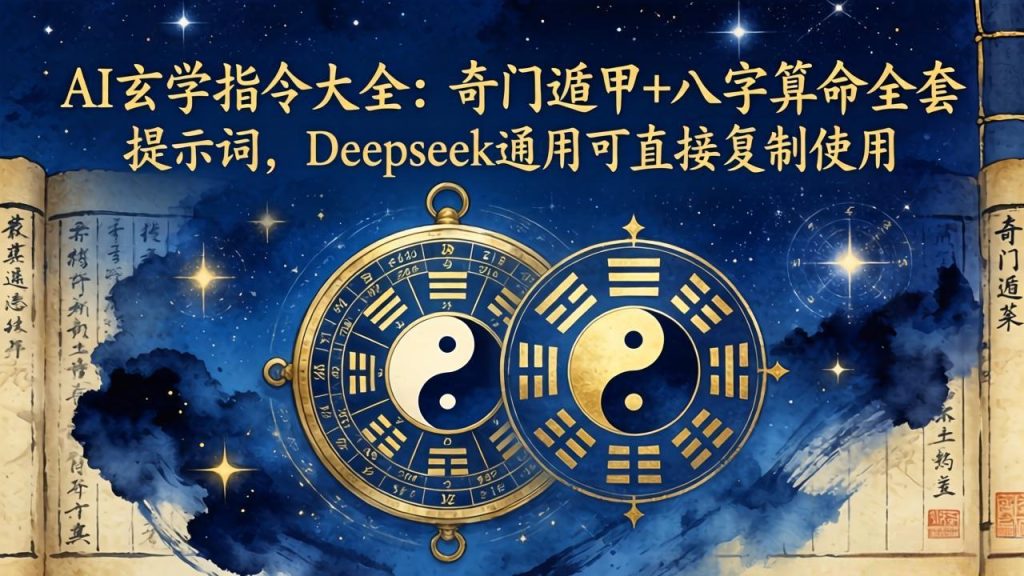AI玄学指令大全：奇门遁甲+八字算命全套提示词，Deepseek通用可直接复制使用-资源教程须哥