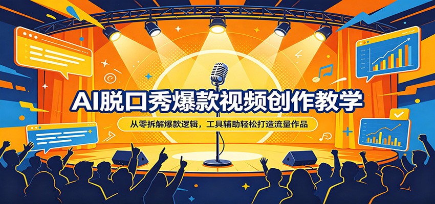 AI脱口秀爆款视频创作教学：从零拆解爆款逻辑，工具辅助轻松打造流量作品-资源教程须哥