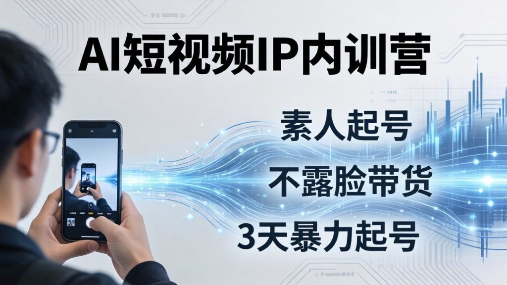 2026AI短视频IP内训营:从素人起号到不露脸带货,3天暴力起号全流程拆解-资源教程须哥