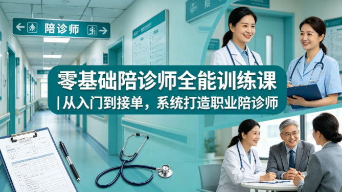 零基础陪诊师全能训练课｜从入门到接单，系统打造职业陪诊师-资源教程须哥