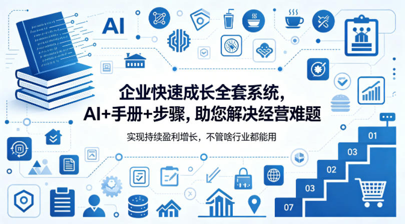 企业快速成长全套系统，AI+手册+步骤，助您解决经营难题，实现持续盈利增长，不管啥行业都能用-资源教程须哥