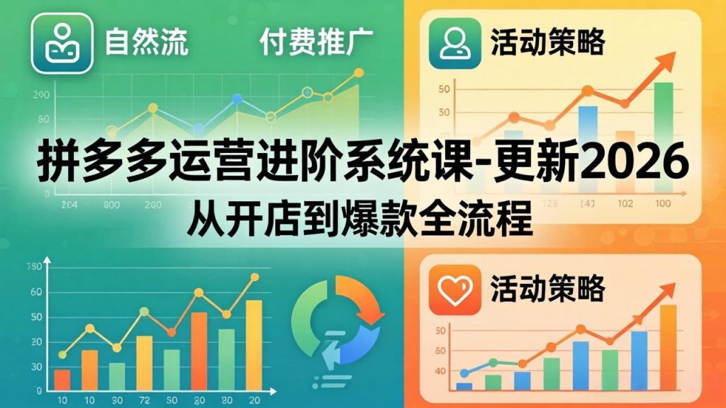 拼多多运营进阶系统课-更新2026：从开店到爆款全流程，自然流+付费推广+活动策略-资源教程须哥