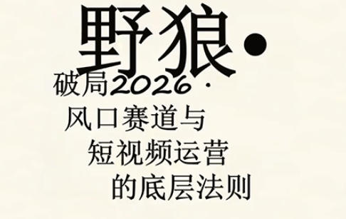 野狼团队·多平台实操运营课，覆盖AI口播、服装、好物、漫剪等热门玩法(更新4月)-资源教程须哥
