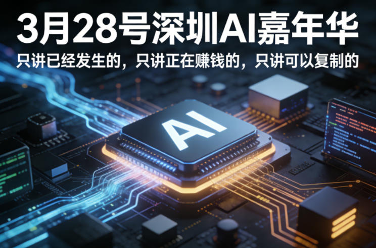 3月28号深圳AI嘉年华，只讲已经发生的，只讲正在賺钱的，只讲可以复制的-资源教程须哥