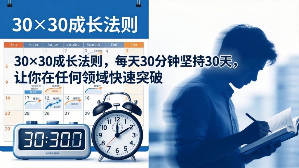 付费文章：30×30成长法则，每天30分钟坚持30天，让你在任何领域快速突破-资源教程须哥