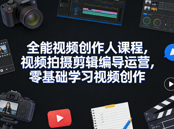 全能视频创作人课程，视频拍摄剪辑编导运营，零基础学习视频创作(更新2026年4月)-资源教程须哥