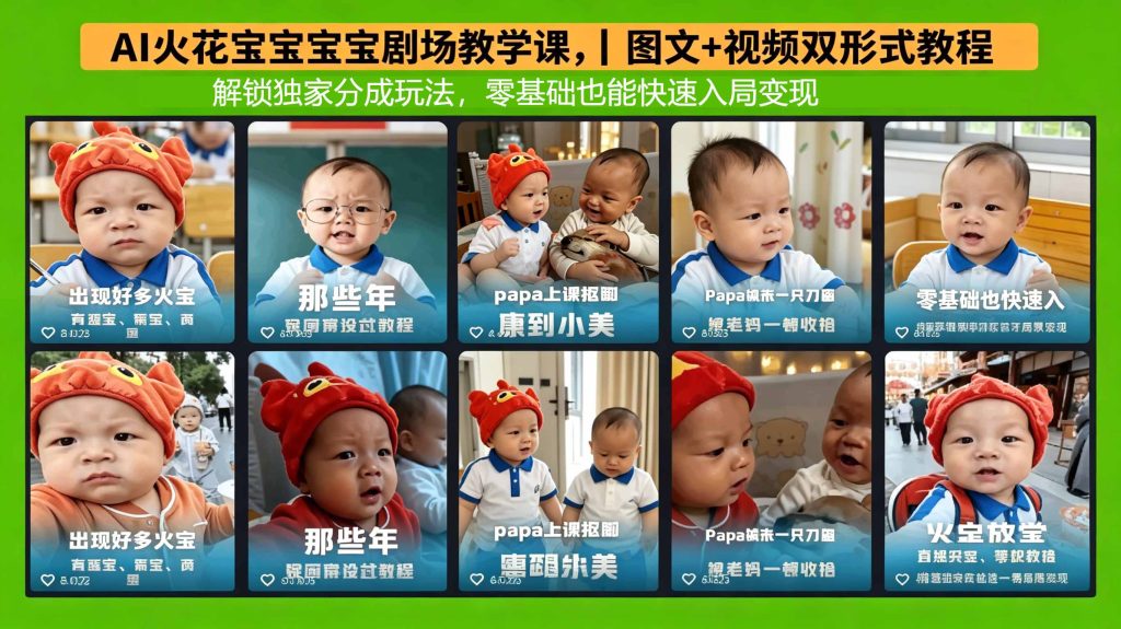 AI火花宝宝宝宝剧场教学课，图文+视频双形式教程，解锁独家分成玩法，零基础也能快速入局变现-资源教程须哥