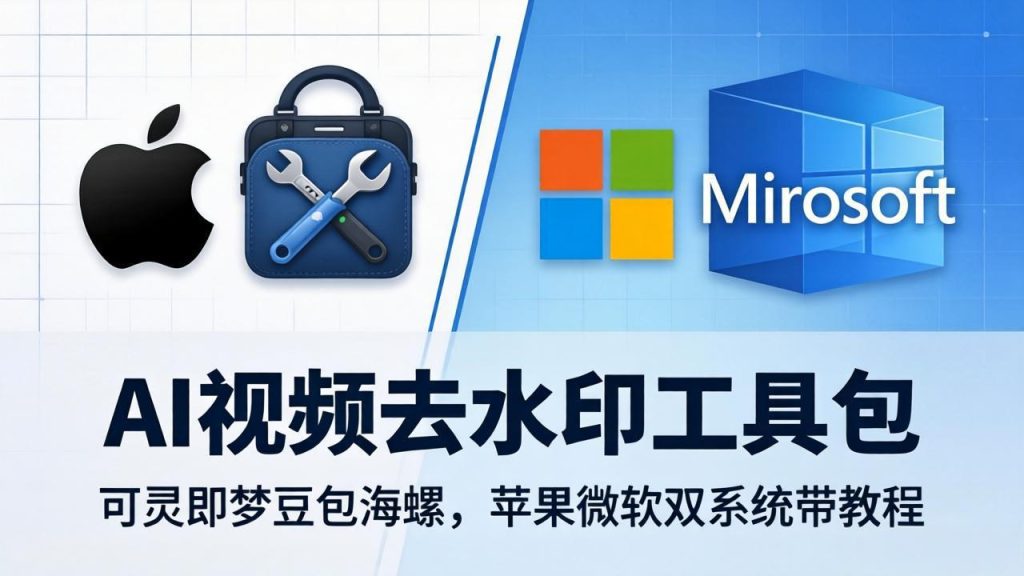 AI视频去水印工具包：可灵即梦豆包海螺，苹果微软双系统带教程-资源教程须哥