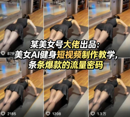 某美女号大佬出品：美女AI健身短视频制作教学，条条爆款的流量密码-资源教程须哥