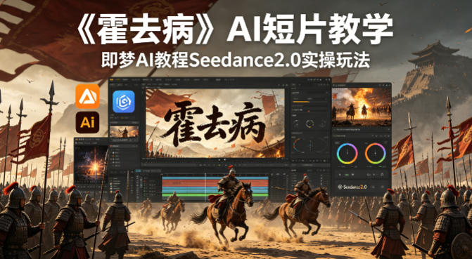 《霍去病》AI短片教学，即梦AI教程Seedance2.0实操玩法-资源教程须哥
