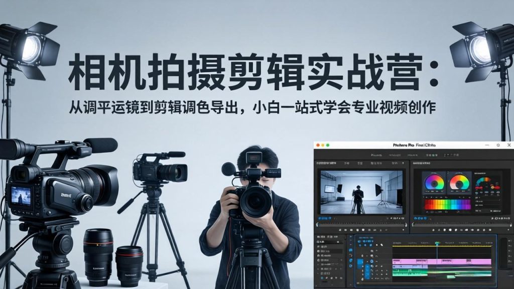 相机拍摄剪辑实战营：从调平运镜到剪辑调色导出，小白一站式学会专业视频创作-资源教程须哥