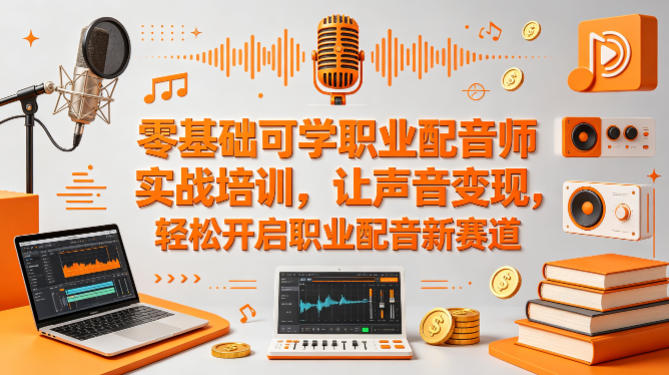 零基础可学职业配音师实战培训，让声音变现，轻松开启职业配音新赛道-资源教程须哥
