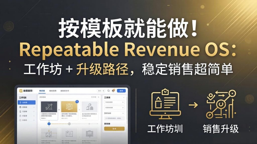 按模板就能做！Repeatable Revenue OS：工作坊 + 升级路径，稳定销售超简单-资源教程须哥