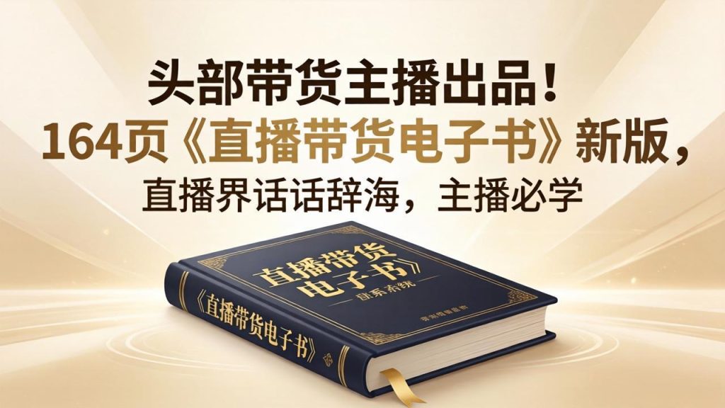 头部带货主播出品！164页《直播带货电子书》新版，直播界话术辞海，主播必学-资源教程须哥