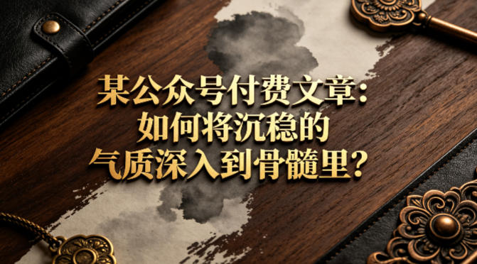某公众号付费文章：如何将沉稳的气质深入到骨髓里？-资源教程须哥