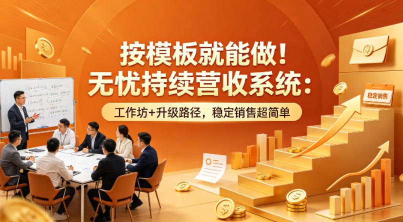 按模板就能做！无忧持续营收系统：工作坊+升级路径，稳定销售超简单【原创双语字幕】-资源教程须哥