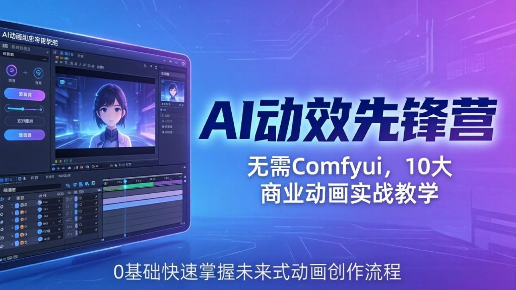 AI 动效先锋营：无需Comfyui，10大商业动画实战教学，0基础快速掌握未来式动画创作流程-资源教程须哥