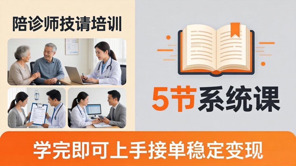 想做陪诊师不知从何下手？5节系统课教你掌握核心技能，学完即可上手接单稳定变现-资源教程须哥