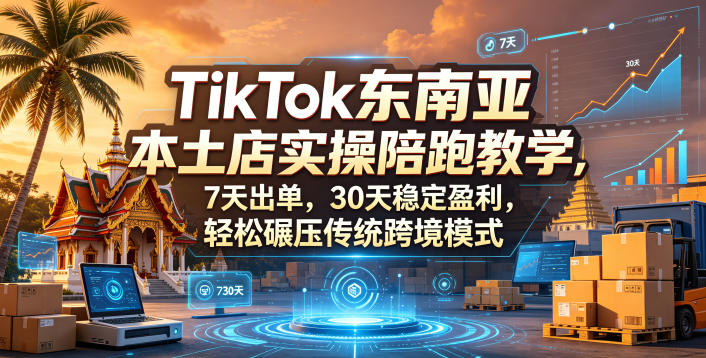 TikTok东南亚本土店实操陪跑教学，7天出单，30天稳定盈利，轻松碾压传统跨境模式-资源教程须哥