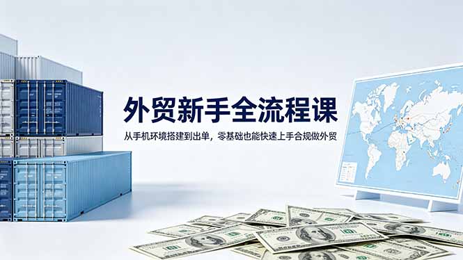 外贸新手全流程课：从手机环境搭建到出单，零基础也能快速上手合规做外贸-资源教程须哥