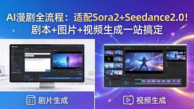 AI漫剧全流程：适配Sora2+Seedance2.0！剧本+图片+视频生成一站搞定-资源教程须哥