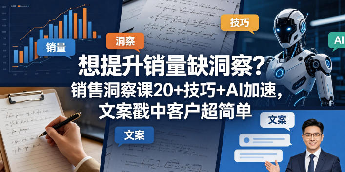 想提升销量缺洞察？销售洞察课20+技巧+AI加速，文案戳中客户超简单【原创双语字幕】-资源教程须哥
