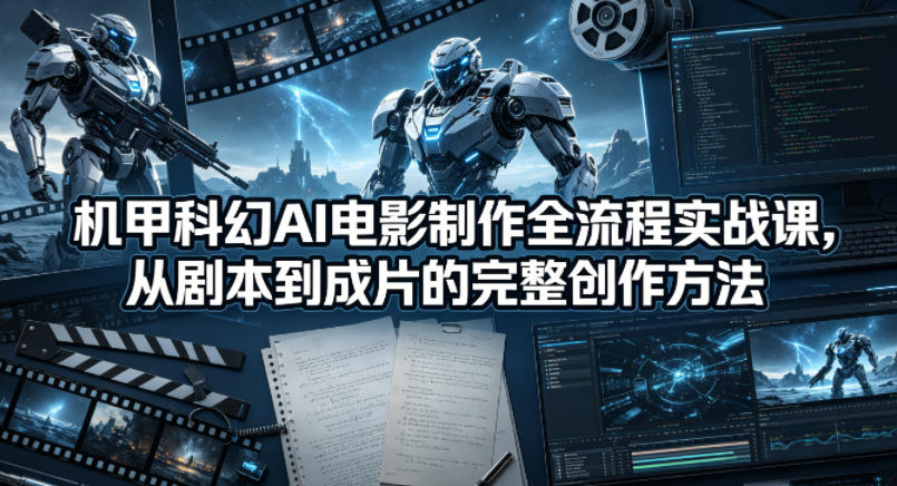 机甲科幻AI电影制作全流程实战课，从剧本到成片的完整创作方法-资源教程须哥