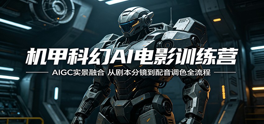 机甲科幻AI电影训练营：AIGC实景融合，从剧本分镜到配音调色全流程-资源教程须哥