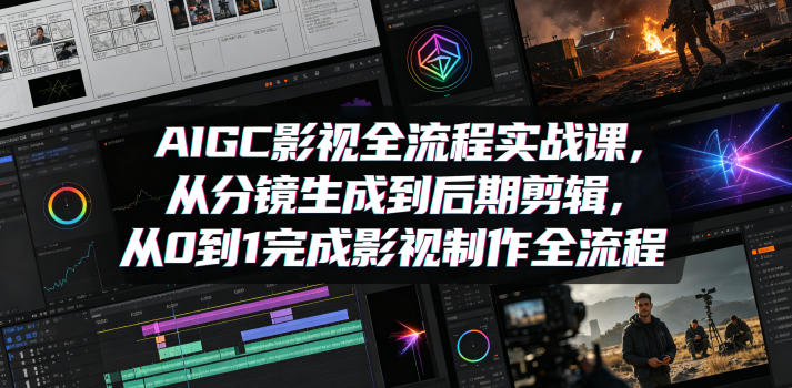 AIGC影视全流程实战课，从分镜生成到后期剪辑，从0到1完成影视制作全流程-资源教程须哥