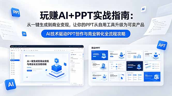 玩赚AI+PPT实战指南-更新5月13：从一键生成到商业变现，让你的PPT从自用工具升级为可卖产品-资源教程须哥