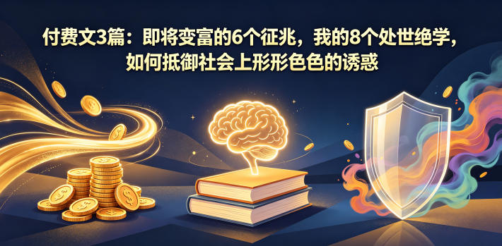 付费文3篇：即将变富的6个征兆，我的8个处世绝学，如何抵御社会上形形色色的诱惑-资源教程须哥