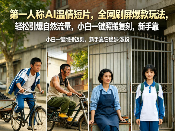 第一人称AI温情短片，全网刷屏爆款玩法，轻松引爆自然流量，小白一键照搬复刻，新手靠它稳步涨粉-资源教程须哥