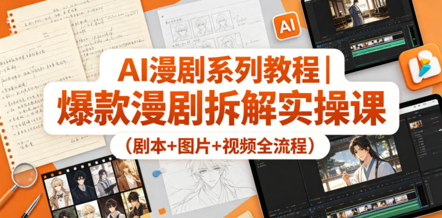 AI漫剧系列教程｜爆款漫剧拆解实操课(剧本+图片+视频全流程)-资源教程须哥