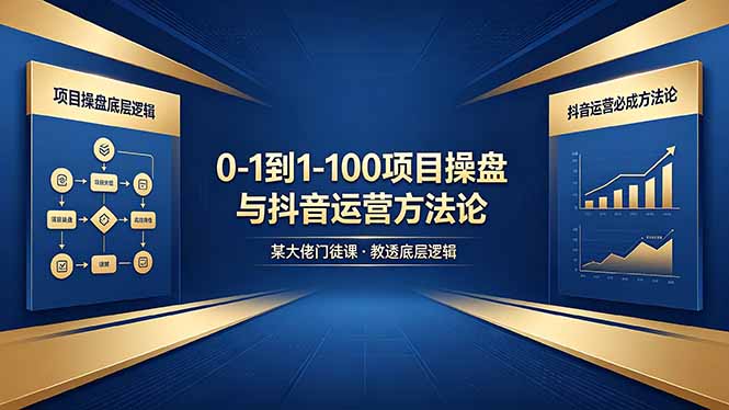 0-1到1-100怎么建？某大佬门徒课教透项目操盘底层逻辑+抖音运营必成方法论-资源教程须哥