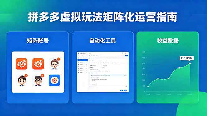 闭眼可复制的拼多多虚拟玩法，矩阵化运营，长期稳定日入 1000+-资源教程须哥