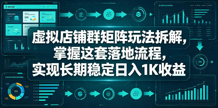 虚拟店铺群矩阵玩法拆解,掌握这套落地流程,实现长期稳定日入1K收益【揭秘】-资源教程须哥