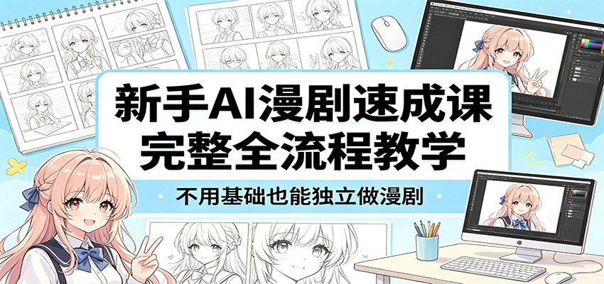 新手AI漫剧速成课：完整全流程教学，不用基础也能独立做漫剧-资源教程须哥