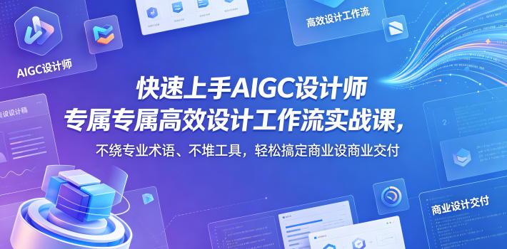 快速上手AIGC设计师专属高效设计工作流实战课，不绕专业术语、不堆工具，轻松搞定商业设计交付-资源教程须哥